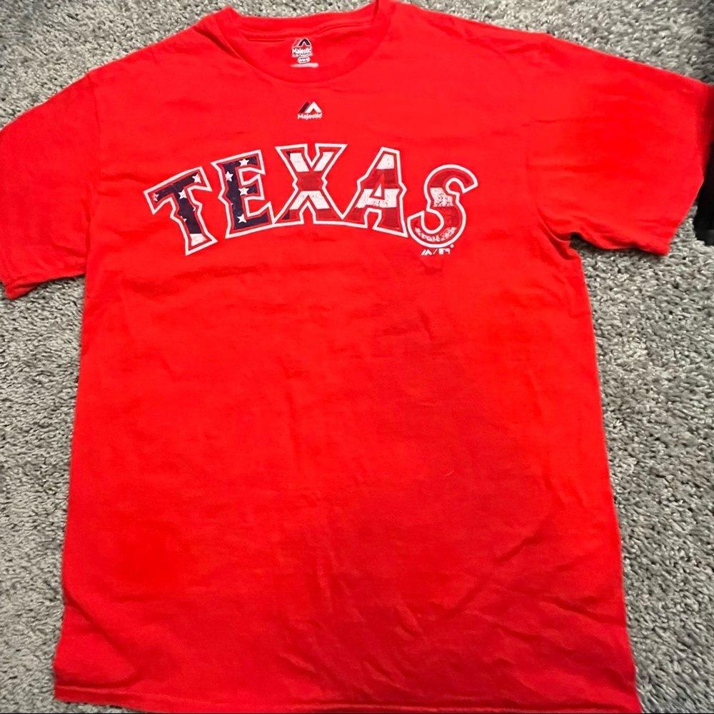 Men's Texas Rangers T Shirt Red Size M